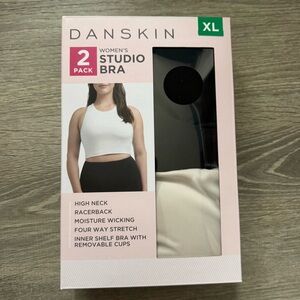 Danskin Women's Studio Bra 2-Pack - White and Black